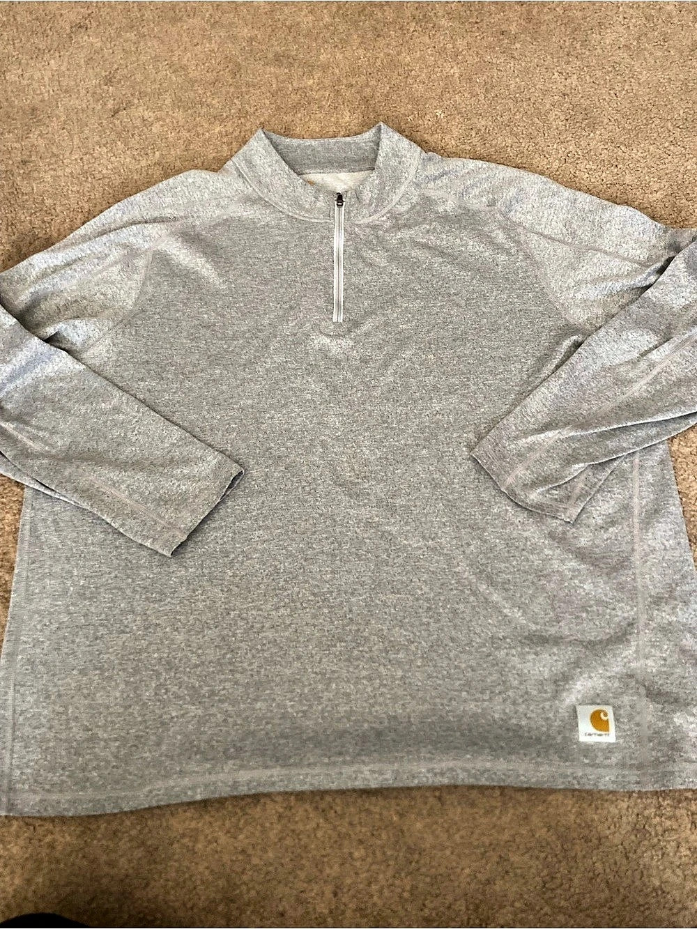 Carhartt Loose Fit Midweight Quarter-Zip Mock-Neck Sweatshirt Gray 2XL